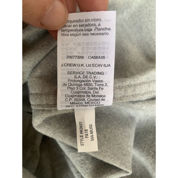 J. Crew Crewcuts Boys Cotton Flannel Chamois Shirt Elbow Patches Size 4-5 Grey - Picture 7 of 8